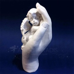 FIGURINE ANGE ENDORMI DANS UNE MAIN