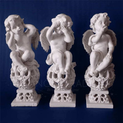 TRIO STATUES ANGE DE LA SAGESSE SOMPTUEUX