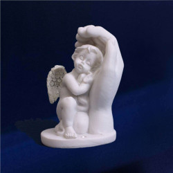 MINI FIGURINE ANGE MAIN ACCROUPIE