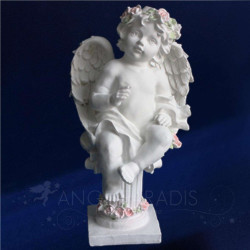 STATUE cherubin SUR COLONNE MAJESTUEUX 36CM