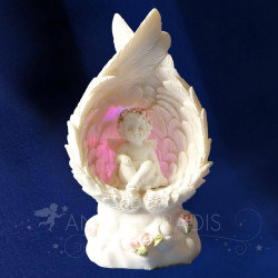 FIGURINE ANGE LUMINEUX ROSE PROPHETE