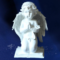 STATUETTE ANGE LIVRE ROSES 22CM