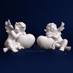 2 FIGURINES ANGES GARDIEN COEUR