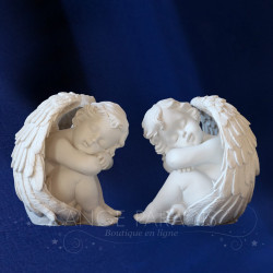 2 STATUETTES ANGES PROTECTEUR 12CM