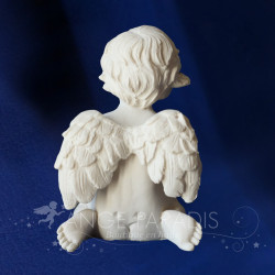 FIGURINE ANGELOT CONTEMPLATIF COEUR ROUGE