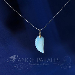 COLLIER AILE ANGE PIERRE BLANCHE