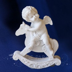 STATUETTE ANGE AVEC CHEVAL A BASCULE