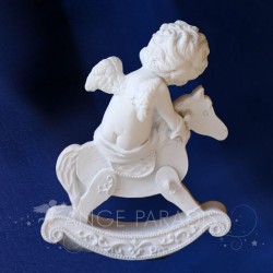 STATUETTE d ANGE AVEC CHEVAl