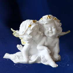 STATUETTE ANGE AMOUREUX DOREE