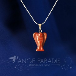 COLLIER ANGE GARDIEN PIERRE ROUGE