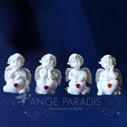 4 ANGELOTS AVEC COEUR ROUGE