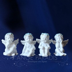 FIGURINES ANGES BLEUS x4