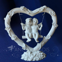STATUETTE ANGE BISOUS GRAND  19 CM