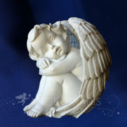 STATUE ANGE PROTECTEUR YEUX OUVERT 17CM