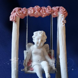 figurine ange colore peint balancoire enfant