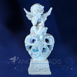 STATUETTE ANGE LUMINEUX AVEC COEUR