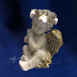 STATUETTE D'ANGE LED LUMINEUX AUREOLE