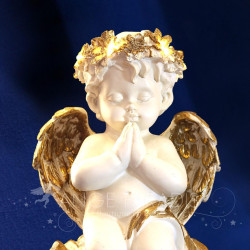 STATUETTE D'ANGE LUMINEUX PRIERE
