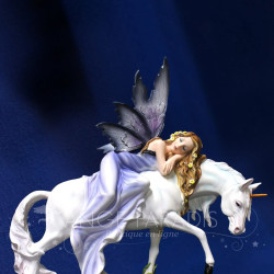 STATUETTE FEE LICORNE FIGURINE DE FEES AVEC LICORNES