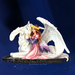 STATUETTE FEE ANGEL & LICORNE