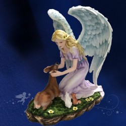 STATUETTE FEE ANGE ASSISE