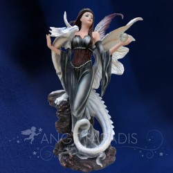 STATUETTE FEE DRAGON BLANC