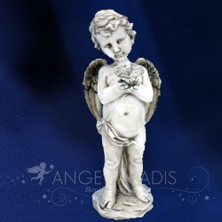 STATUE D'ANGE DEBOUT OISEAU 38cm