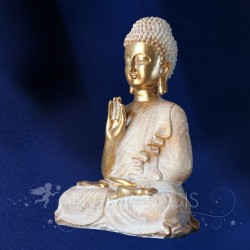 STATUE BOUDDHA OR & BLANC