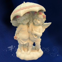 2 ANGES "Chantons sous la pluie" 32cm