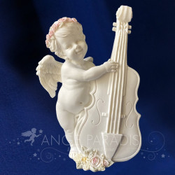 STATUETTE D'ANGE VIOLONCELLE 19CM