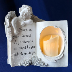 MEMORIAL ANGE AVEC BOUGIE LED
