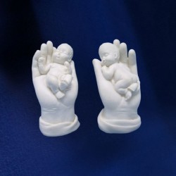 FIGURINE BEBE ANGE MAIN X2