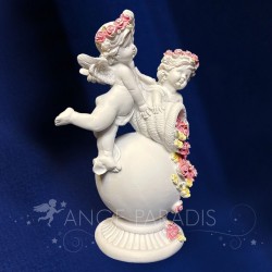 statuettes anges fleur