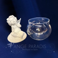 Figurine d'ange & Verre - 15cm