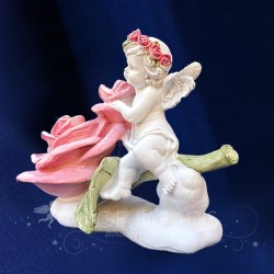 STATUETTE ANGE avec des roses