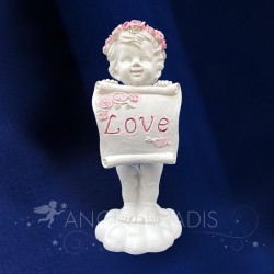 CHERUBIN AVEC UN PANNEAU LOVE