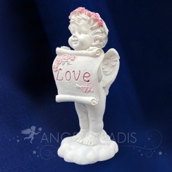 CHERUBIN AVEC UN PANNEAU LOVE