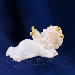 2 Angelots Dorés couchés - 15cm
