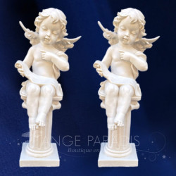 2 STATUES ANGES EN COLONNE