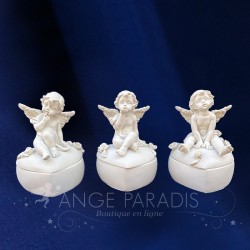 BOITE FIGURINE D ANGE VOEUX ET COEUR