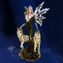 Statuette Fée et 2 loups