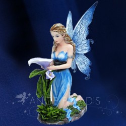 Figurine Fée Orchidée Bleu