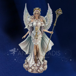 Statuette Ange Blanche Au Sceptre