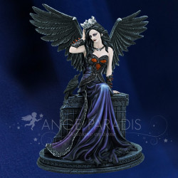 Statuette Ange Noire Sur Trône