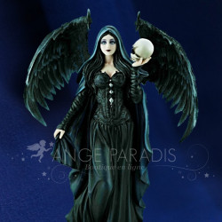 Statuette Ange Noir Au Crâne