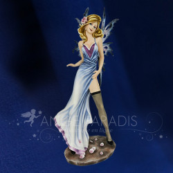 Statuette fée élégante bleue