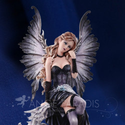Figurine fée gothique avec dragon – Grande statuette décorative