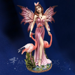 Figurine fée flamant rose – Statuette décorative originale