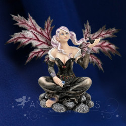 Fée aux ailes rouges – statuette fantasy