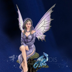 Fée mauve avec dragon – statuette décorative